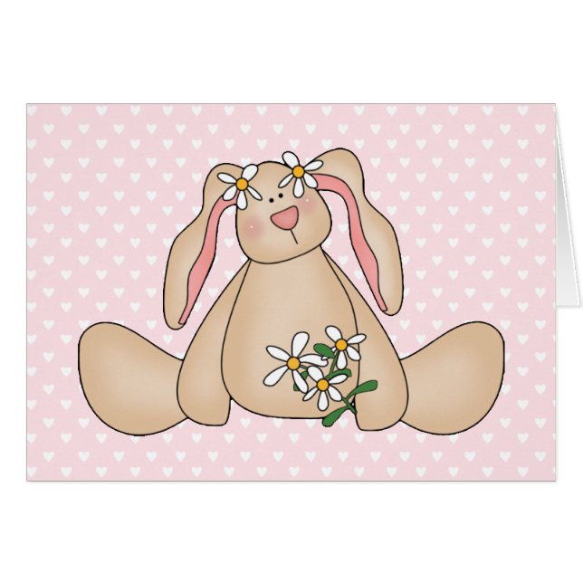 Cartão de Vazio Daisy Bunny (Frente horizontal)