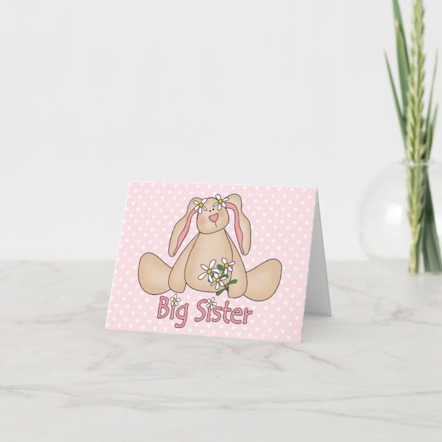 Cartão de Vazio de Irmã Grande Daisy Bunny (Frente)
