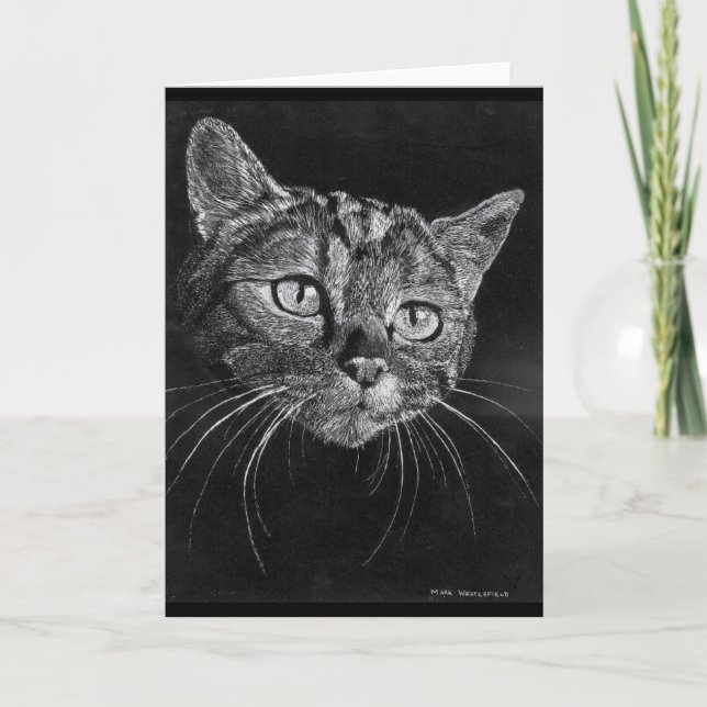 Cartão de vazio de rosto de gato. (Frente)