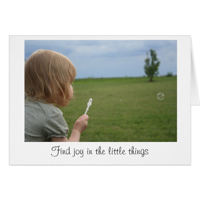 Cartão de Vazio "Joy in the Little Thits" (Frente horizontal)