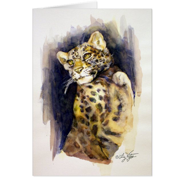 Cartão de Vazio Leopardo-da-Neve (Frente)