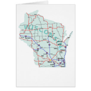 Cartão de Vazio Map do Wisconsin