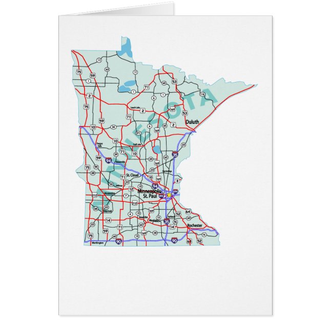 Cartão de Vazio Map Minnesota (Frente)