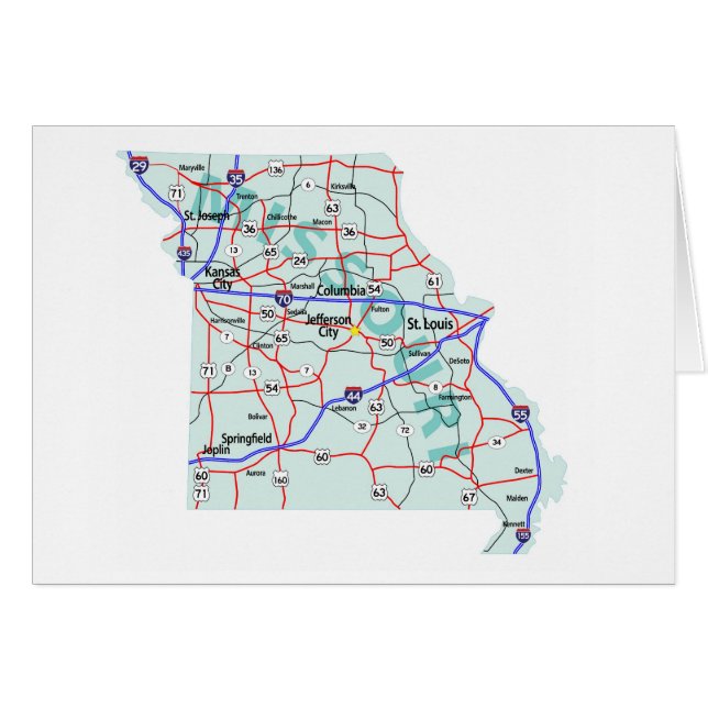 Cartão de Vazio Map Missouri (Frente Horizontal)