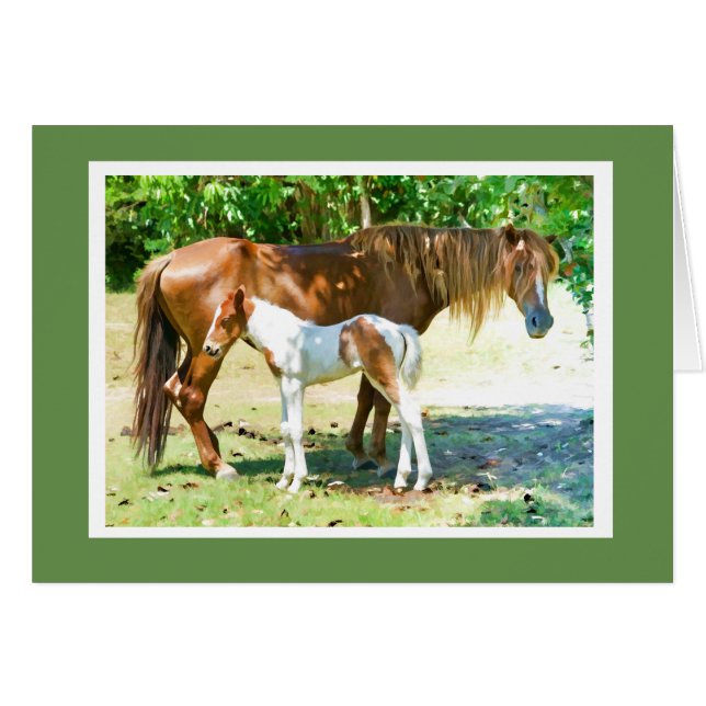 Cartão de Vazio para animais de cavalo-mãe (Frente Horizontal)