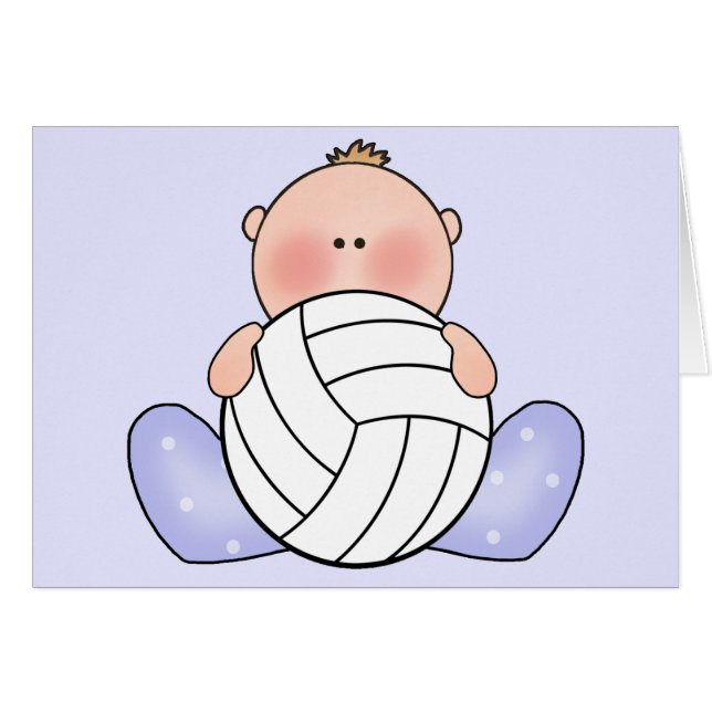 Cartão de Vazio para Bebê Lil Voleibol (Frente horizontal)
