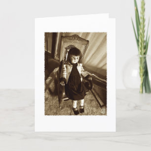 Cartão de vazio Sepia Victorian Doll "Francis"