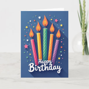 Cartão de Vela de Aniversário Alegre