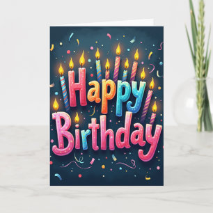 Cartão de Vela de Aniversário Listrada