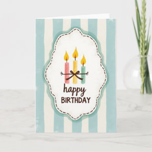 Cartão de Velas de Aniversário Caprichosas