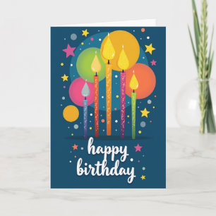 Cartão de Velas de Aniversário Iluminadas