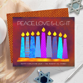 Cartão de Velas de Hanukkah Vermelhas Orçamento Pa