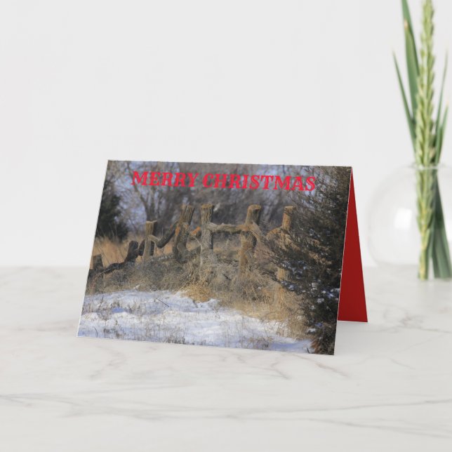 Cartão de Venda de Madeira de Kansas Snowy Wooden (Frente)