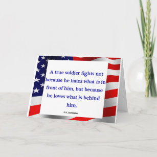 Cartão de "verdadeiro soldado"