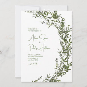 Cartão de Verde Floral em estilo Aquarela Casament