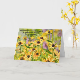 Cartão de Versículo Bíblico de Flor Amarela Selvag