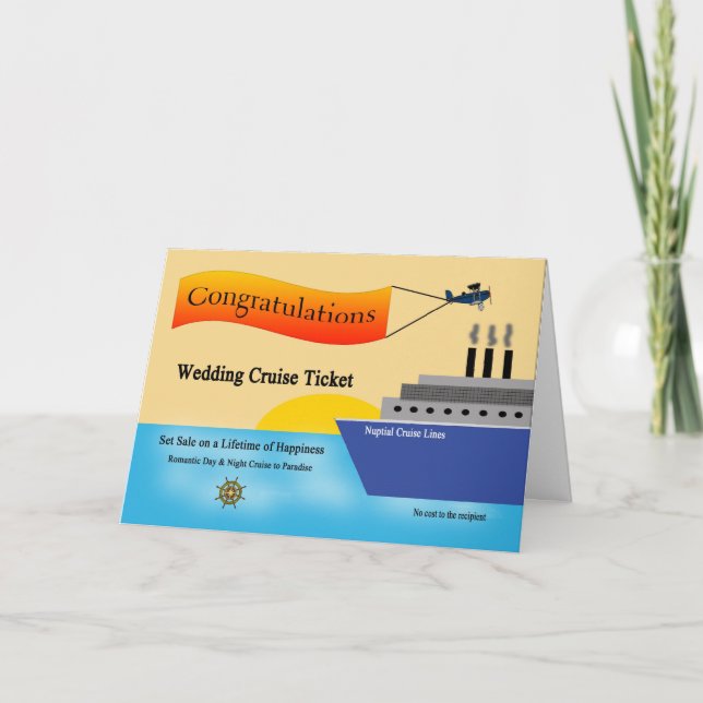 Cartão de Vestígio de Casamento de Navio de Cruzei (Frente)