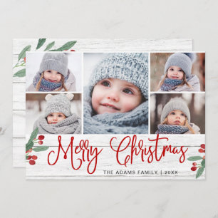 Cartão de Vestígio de Holly Berry Rustic 5 PHOTO