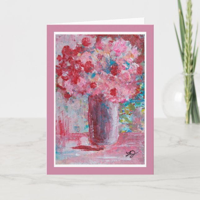 Cartão de Vestimento das Flores Rosa (Frente)