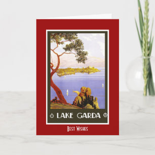 Cartão de Viagem Antigo Lago Garda Itália