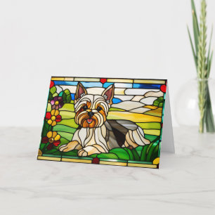 Cartão de Vidro Colado Yorkie