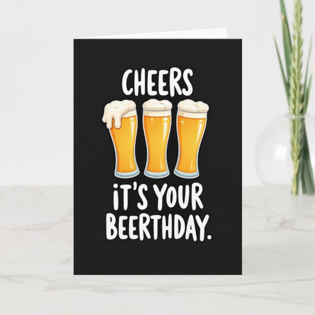Cartão de Vidro de Aniversário Cheers (Frente)