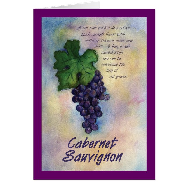 Cartão de Vinho Cabernet Sauvignon (Frente)
