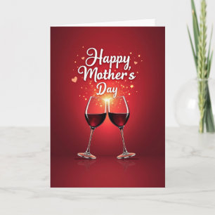 Cartão de Vinho do Dia das Mães Radiante