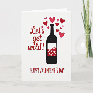 Cartão de Vinho do Dia dos Namorados Amor Selvagem