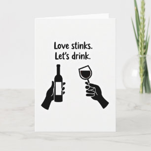 Cartão de Vinho Engraçado Amor Apesta