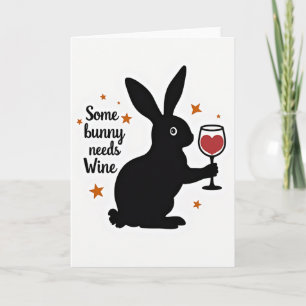 Cartão de Vinho para Algum Coelhinho