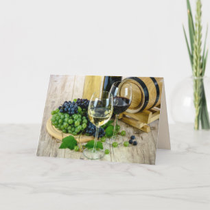 cartão de vinificação de uvas e vinho