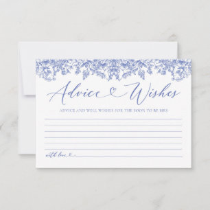 Cartão de Vintage Blue Floral Advice and Wish Card