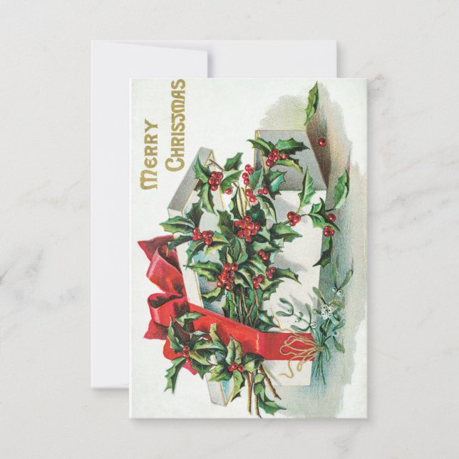 Cartão de Vintagem Feliz de Natal (Frente)