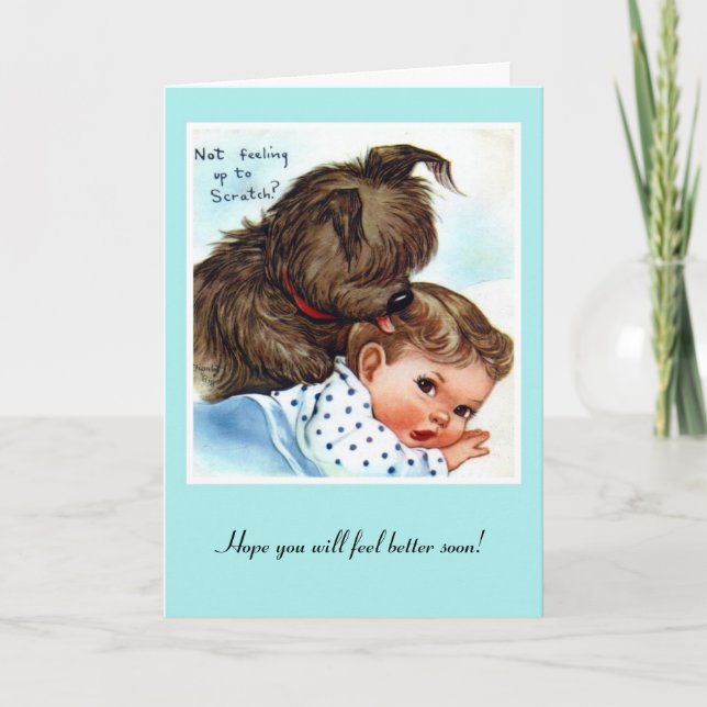 Cartão De Vintagem Fica Bem Puto E Bebê (Frente)