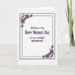 Cartão de Violeta do Dia das Mães Opulento