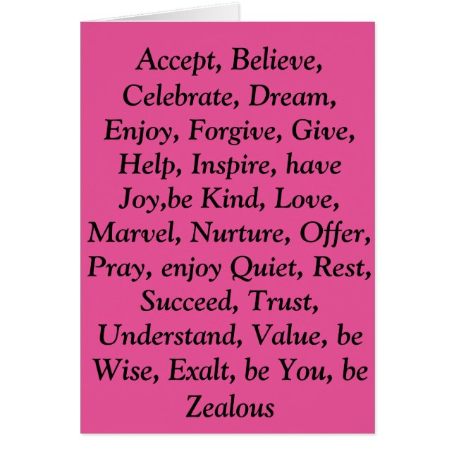 Cartão de virtudes cor-de-rosa (Frente)