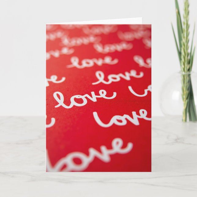 Cartão de Visão Abstrata de Amor em Vermelho (Frente)