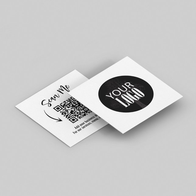 Cartão de visita (Business card template with a scannable QR code and logo template. )