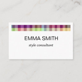CARTÃO DE VISITA カラフルでキュートでポップな色合いのギンガムチェックの名刺
