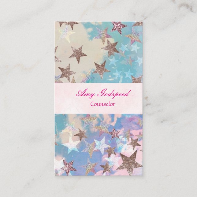 CARTÃO DE VISITA キラキラ星のおしゃれな名刺 (Frente)