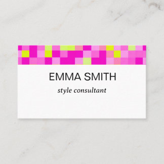 CARTÃO DE VISITA 鮮やかなギンガムチェックのキュートな名刺