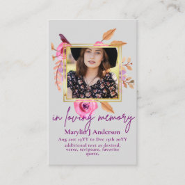 Cartão De Visita 100 Bonito Oração Floral Foto Memorial Funeral