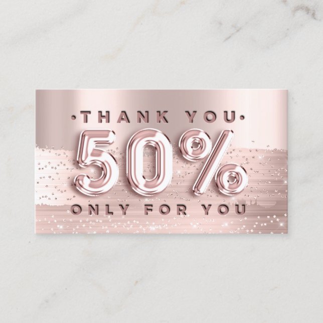 Cartão De Visita 100 CÓDIGO QRCODE 50% OFF Rosa Glitter de Código (Frente)