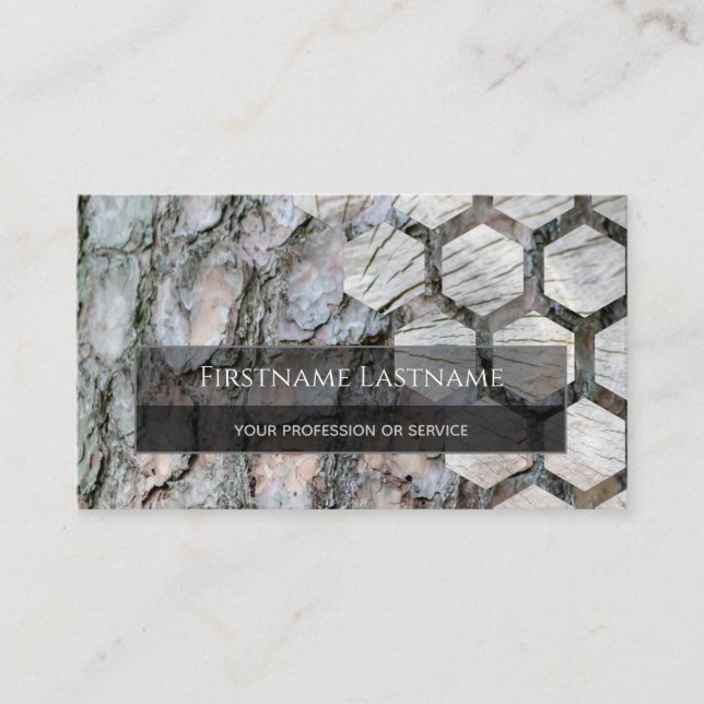 Cartão De Visita 100% de massa rústica orgânica de madeira retangul (Frente)