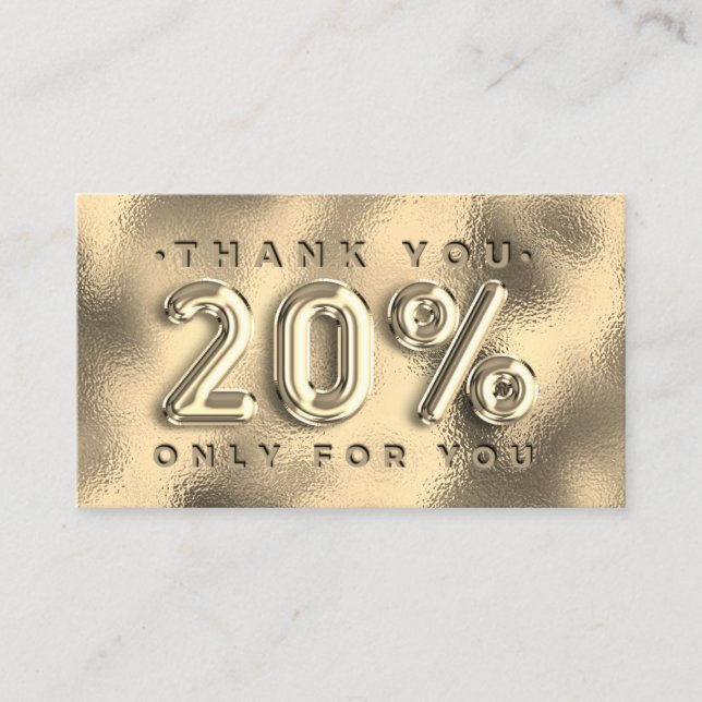 Cartão De Visita 100 INSERIR O Logotipo QRCODE 20%OFF Dourado Obrig (Frente)