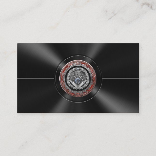 Cartão De Visita [100] Mestre Mason - Praça Prata e Bússolas (Frente)