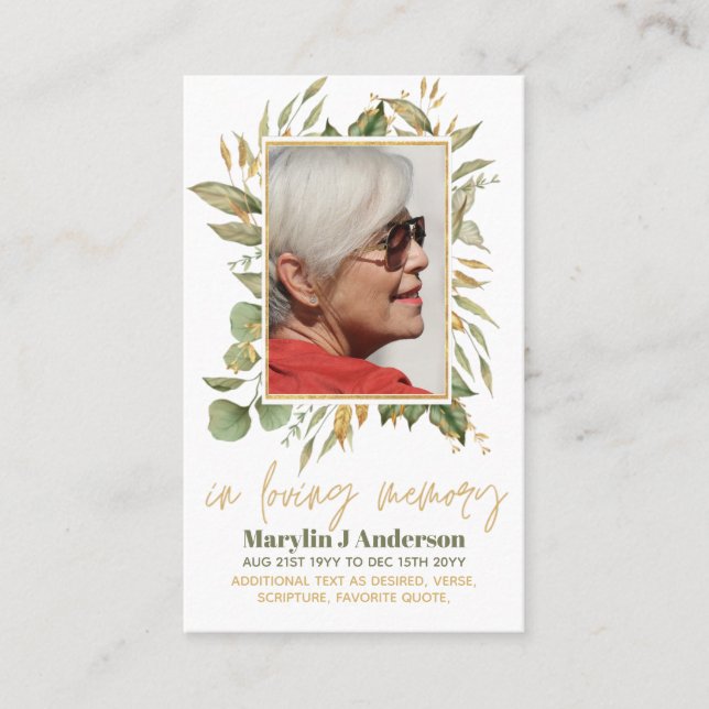 Cartão De Visita 100x Orçamento Greenery Foto Simpatia Funeral Pray (Frente)