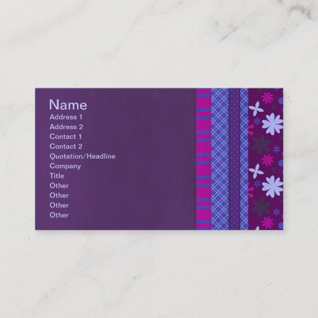 CARTÃO DE VISITA 1066 PÊLOS DE FUNDO DE PINCO AZUL AZUL COM FITAS S (Frente)