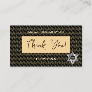 Cartão De Visita 13 Mitzvah 20XX Aniversário "Obrigado" Hebraico